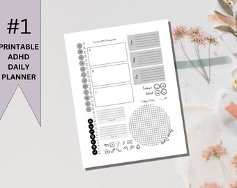 Pianificatore ADHD per adulti e adolescenti, pianificatore giornaliero ADHD stampabile, pianificatore digitale ADHD pdf, pianificatore 2023 scaricabile, diario adhd