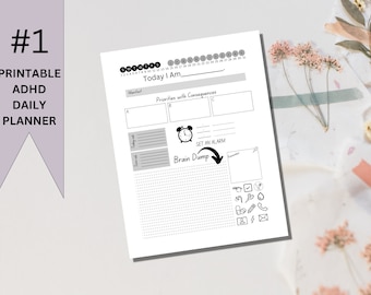 Pianificatore ADHD per adulti e adolescenti, pianificatore giornaliero ADHD stampabile, pianificatore digitale ADHD pdf, pianificatore 2023 scaricabile, pianificatore giornaliero adhd