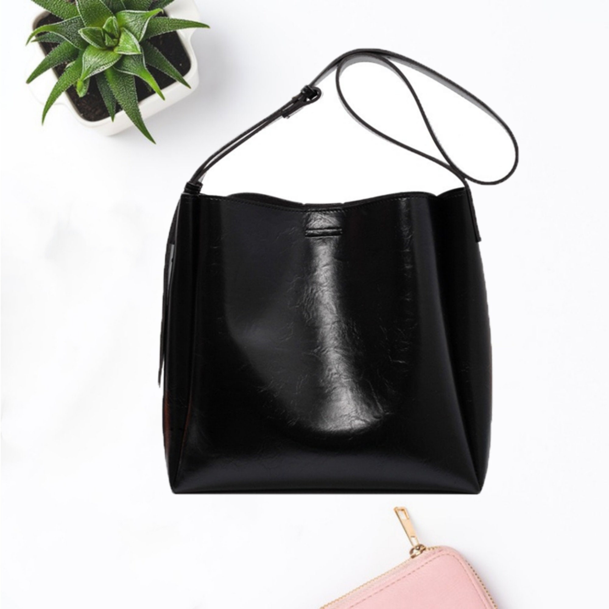 Leather Bucket Bag Vegan Leather Bucket Bag leather Etsy