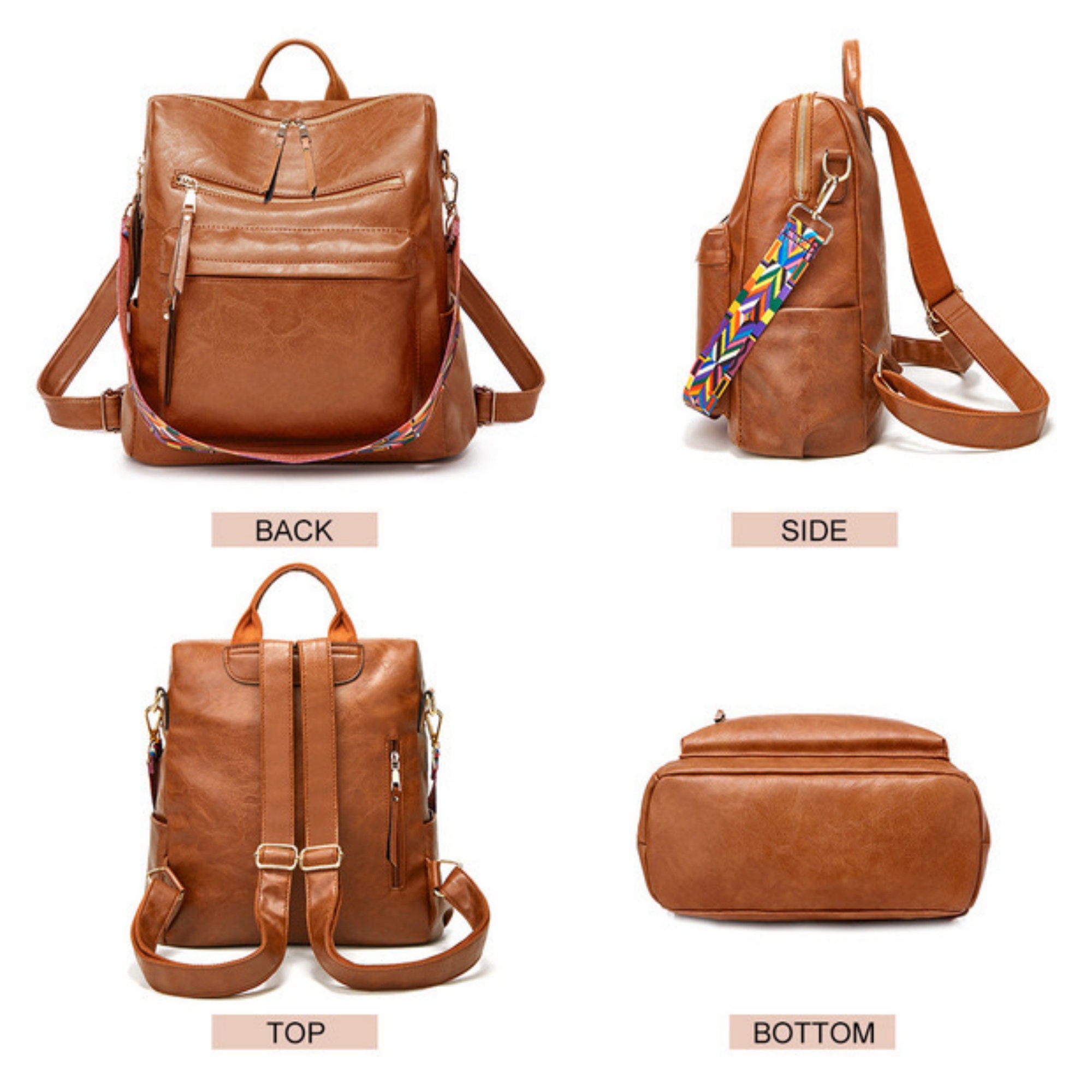 Travel Bagblack Leather Backpack Travel Backpack Back Bag Etsy