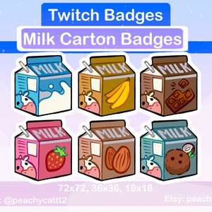 Milchkarton-Anstecker für Streaming, Sahnegetränke für Twitch
