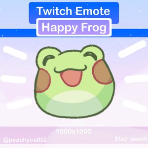 Happy Frog Emote For Streamers, Kawaii Cute Ribbit Boi Ready To Hop Onto Twitch, Discord, And Youtube
