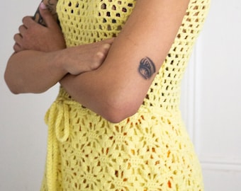 Hand-knitted Crochet Pinafore Dress