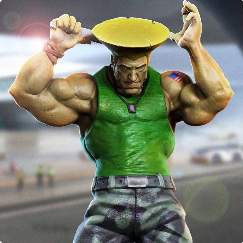 12 Inch Poseable Street fighter Colonel Guile Special Forces Commander New