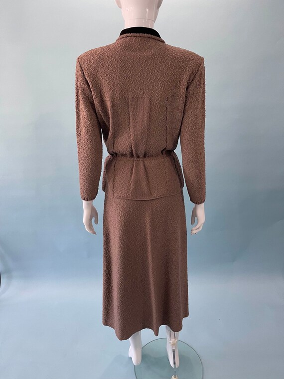 1940s Kimberly women's wool brown two piece skirt… - image 3