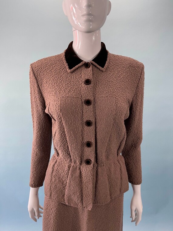 1940s Kimberly women's wool brown two piece skirt… - image 4