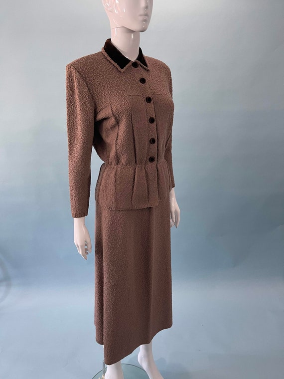 1940s Kimberly women's wool brown two piece skirt… - image 2