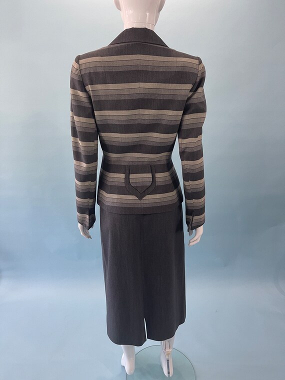 1940's Blue, gray, black Striped Two piece skirt … - image 3