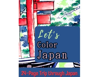 Japan Coloring Book Instant Download