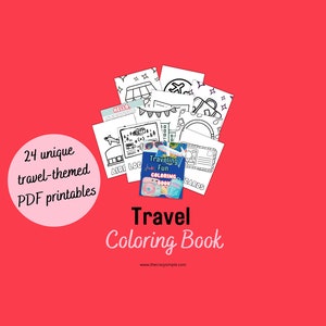 Travel Coloring Book Instant Download image 2