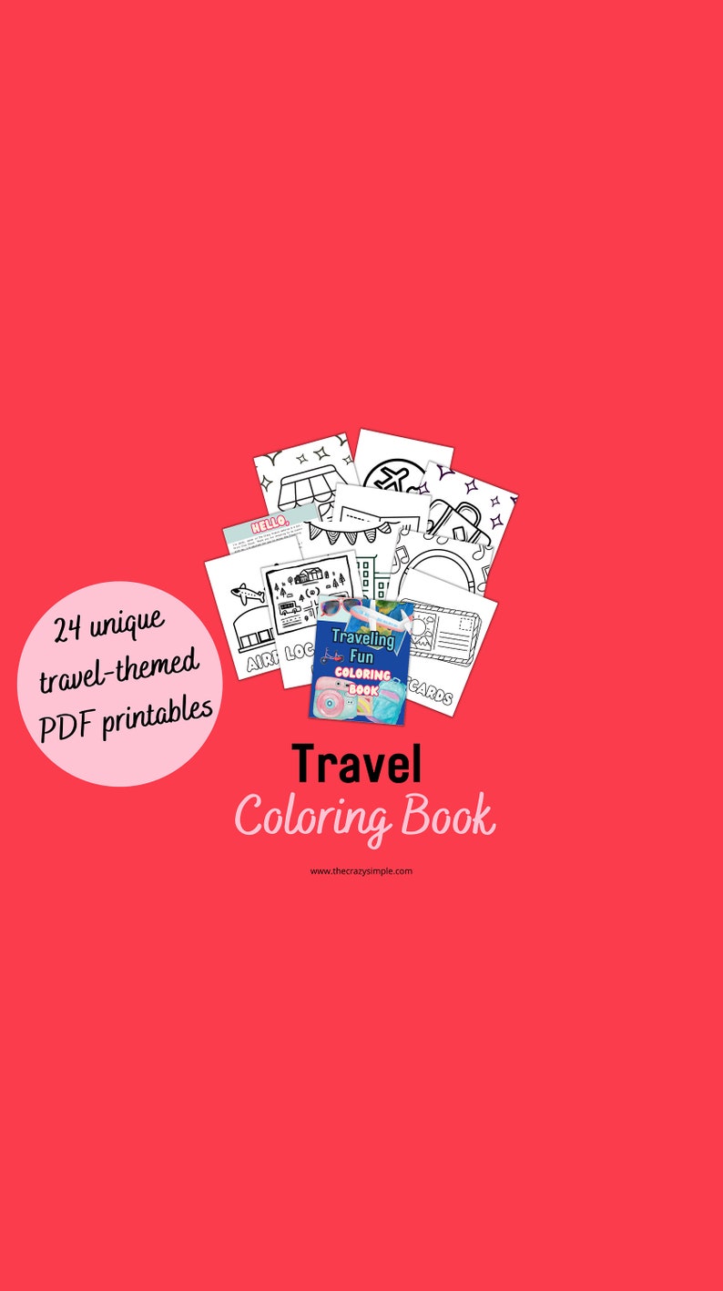 Travel Coloring Book Instant Download image 2