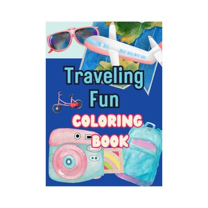 Travel Coloring Book Instant Download image 1