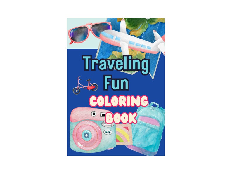 Travel Coloring Book Instant Download image 1