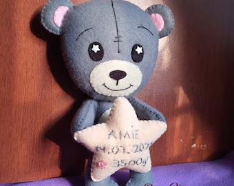 フェルト人形 くまのプーさん、100% ハンドメイド、フェルト人形
