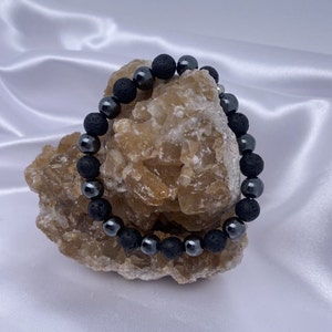 Lava stone and Hematite bracelet