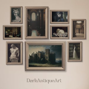 Dark Academia Decor Set of 9 | Vintage Moody | Dark Academia Gallery Wall Art | Goth Decor | Vintage Prints | Printable Art | Victorian Art