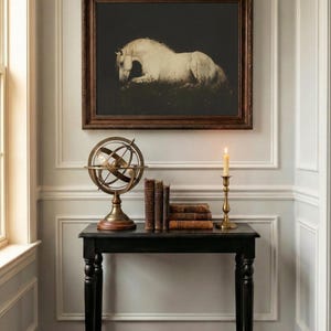 Ethereal White Horse Art Print | Dark Academia Wall Decor (Digital Download) image 12