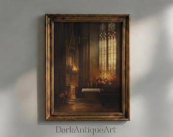 Gothische Kathedrale Art Print: Dark Academia Religiöses Dekor (Digitaler Download)