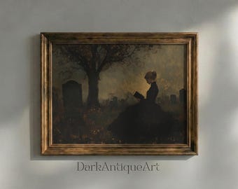 Dark Academia Art Print: Gothic Book Lover Decor (Digital Print)