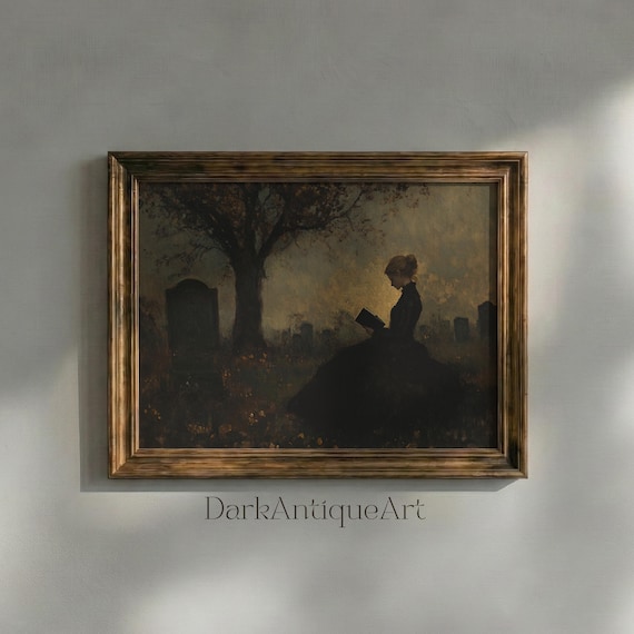 Dark Academia Art Print: Gothic Book Lover Decor (Digital Print)