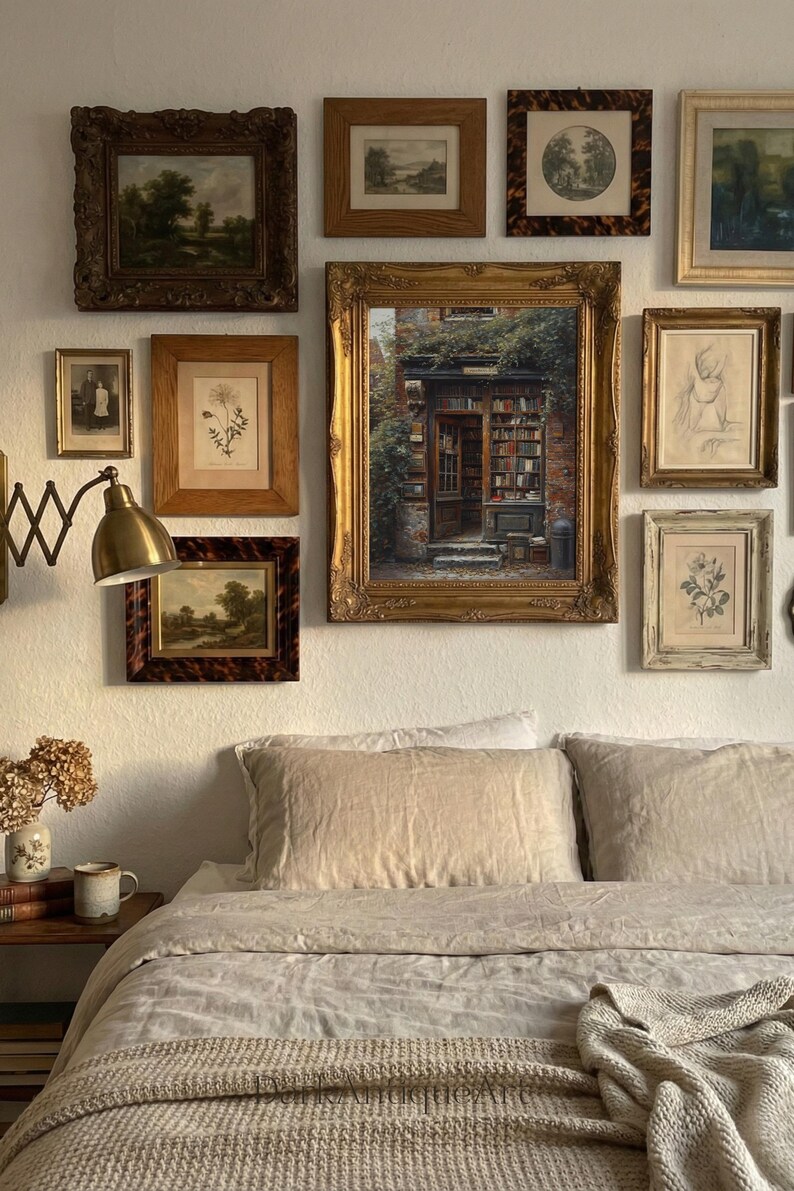 Dark Academia Library Painting: Moody Vintage Wall Art (Digital Download) image 14