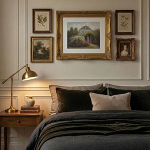 Victorian House Oil Painting: Vintage Rose Garden Art (Digital Download) image 10