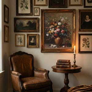 Victorian Floral Print: Dark Academia Antique Flower Art (Digital Download) image 18