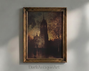 Gotische Kathedrale Kunstdruck: Dark Academia Dekor (Digitaler Download