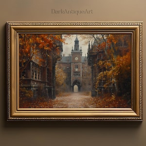Eindringlich schöne gerahmte Herbst Bibliothek Wand Kunst - Printable Dark Academia Decor