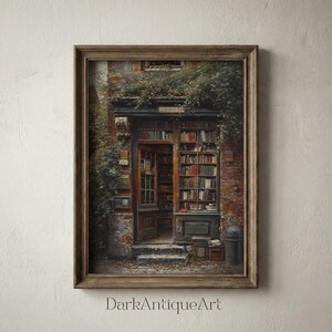 Dark Academia Library Painting: Moody Vintage Wall Art (Digital Download) image 7