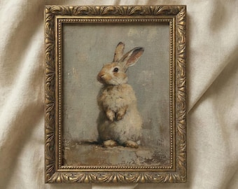 Vintage Bunny Painting | Victorian Cottagecore Nursery Art (Digital Download)