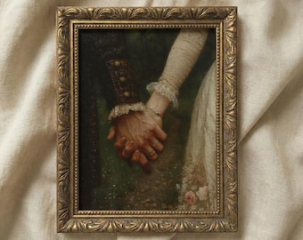 Eternal Embrace Print: Dark Academia Gothic Artwork (Digital Download)