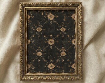 Mystical Charcoal Floral Pattern | Dark Academia Printable Wallpaper, Vintage Botanical Art, Antique Home Decor