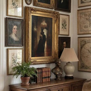 Dark Academia Couple Art Print: Elegant Ballroom Decor (Digital Download) image 17