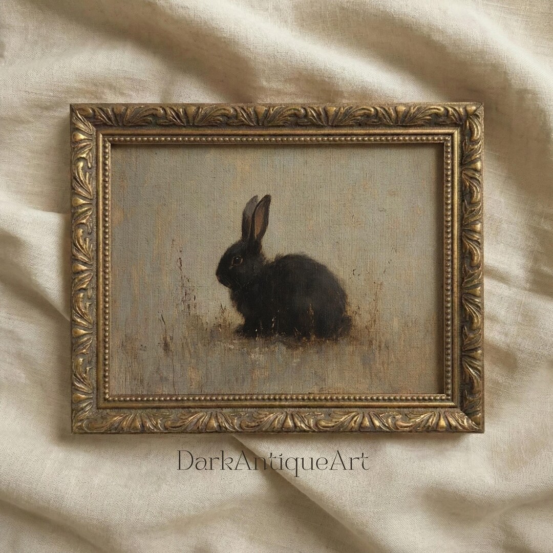 Rustic Print Rabbit Moody Black Bunny Print, Rustic Countryside Wall Art (digital Download ...