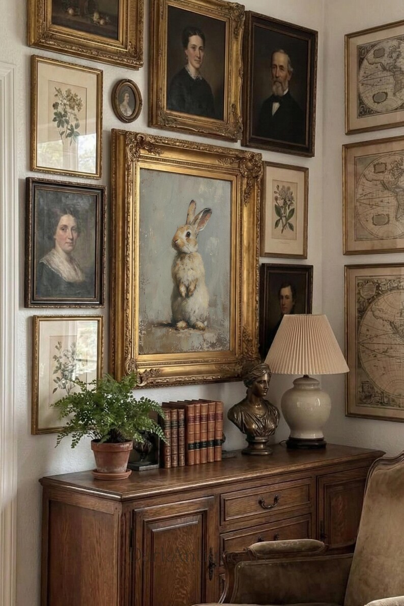 Vintage Bunny Painting | Victorian Cottagecore Nursery Art (Digital Download) image 17