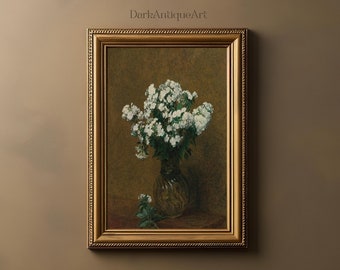 Victorian Blossoms: A Dark Academia Inspired Floral Printable Art, Moody Botanical Wall Decor for a Vintage Aesthetic Room