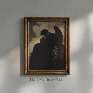 Lámina de ángel de estilo Dark Academia / Arte mítico melancólico (Descarga digital)