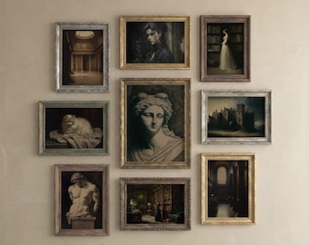 Dark Academia Gallery Wall Art Set: Vintage Gothic Prints (Digital Download)