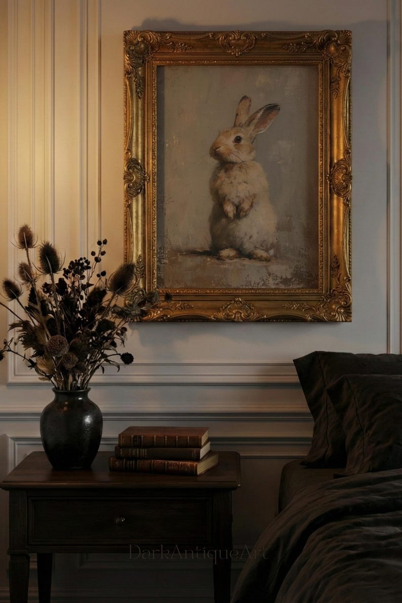 Vintage Bunny Painting | Victorian Cottagecore Nursery Art (Digital Download) image 11