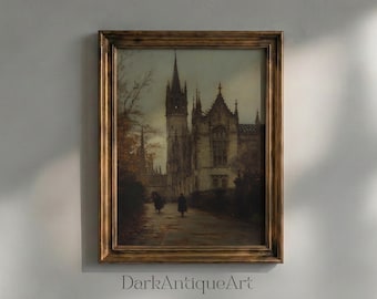 Gothische Kathedrale Art Print: Dark Academia Vintage Architektur (Digitaler Download)