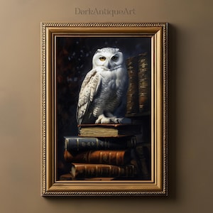 Witch Owl | Dark Academia | Dark Cottagecore | Printable Wall Art | Gothic Wall Art | Witchy Room Decor | Witch Posteric | Digital Download