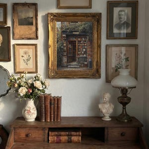 Dark Academia Library Painting: Moody Vintage Wall Art (Digital Download) image 10