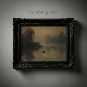 Countryside-themed digital art of a misty lake at dawn, bringing tranquility to any room.