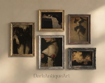Vintage Gothic Art Prints: Dark Academia Decor (Digital Download)