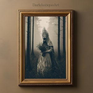Forest Witch | Gothic Aesthetic Wall Art | Vintage Gothic Home Decor | Dark Academia Aesthetic | Occult Goth Witchcraft | Horror Wall Art