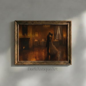 Pintura de Dança de Salão: Impressão de Arte Vintage para Casamento (Download Digital)