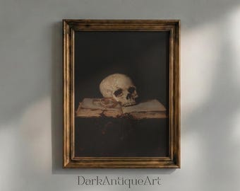 Skull Art Print | Memento Mori, Dark Academia (Digital Download)