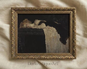Sleeping Beauty Art Print: Dark Academia Gothic Decor (Digital Download)