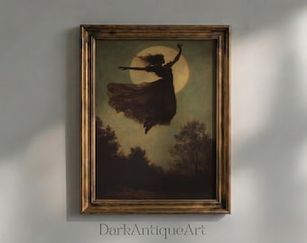 Moonlit Dance Art Print: Dark Academia Fairytale (Digital Download)